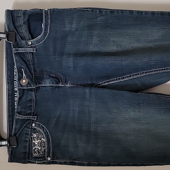 Natural Reflections Size 4 Bling Button Back Pocket Denim Blue Jeans - Picture 8 of 15